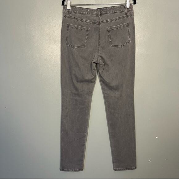 J McLaughlin Mid Rise Skinny Fit Straight Leg Modern Stretch Gray Denim Size 8 - Picture 2 of 10